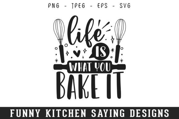 Bake It Funny Kitchen Sayings SVG Design for Crafts and Graphics