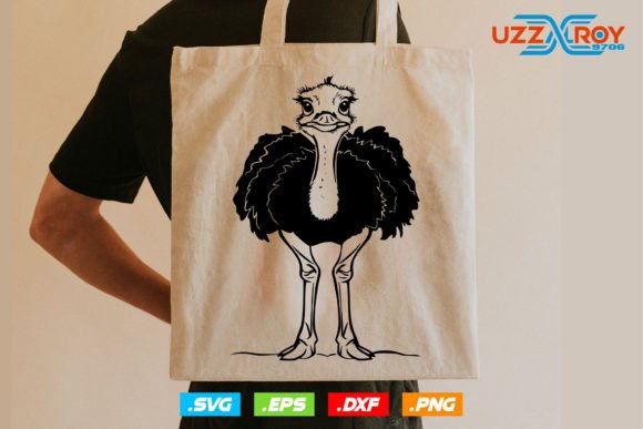 Funny Ostrich Vector Svg File for Crafts and Graphics