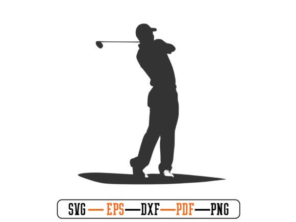 Golf Playing Svg Silhouette File for Crafts and Graphics