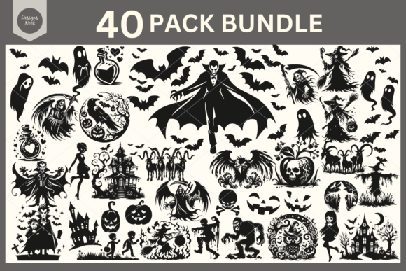Halloween SVG Bundle Clipart Silhouette for Crafts and Graphics