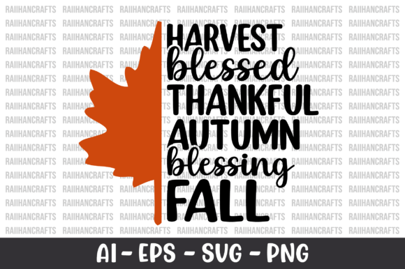 Harvest Blessed Thankful Autumn Blessing Graphics for Crafts