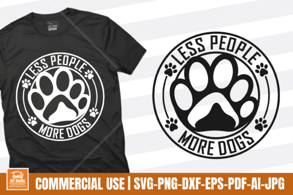 Less People More Dogs SVG for Blog and Web Design