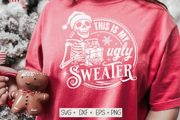 Ugly Sweater Skeleton Svg for Crafts and Graphics