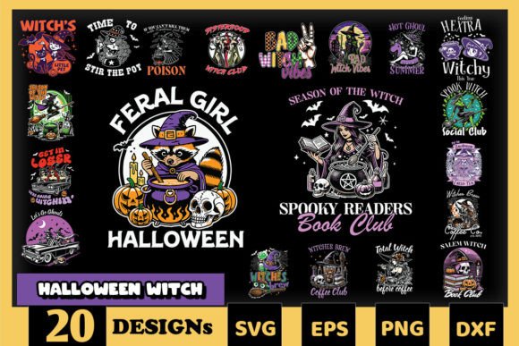 Vintage Halloween Witch SVG Bundle for Crafts and Graphics